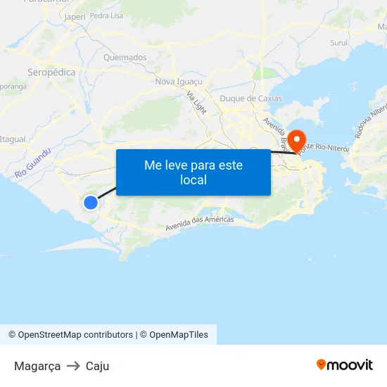 Magarça to Caju map