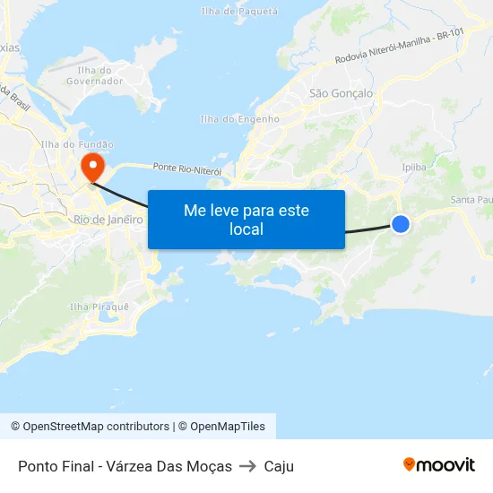 Ponto Final - Várzea Das Moças to Caju map