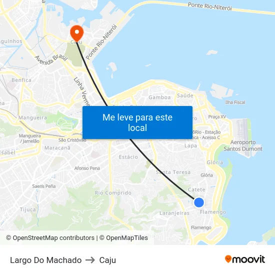 Largo Do Machado to Caju map
