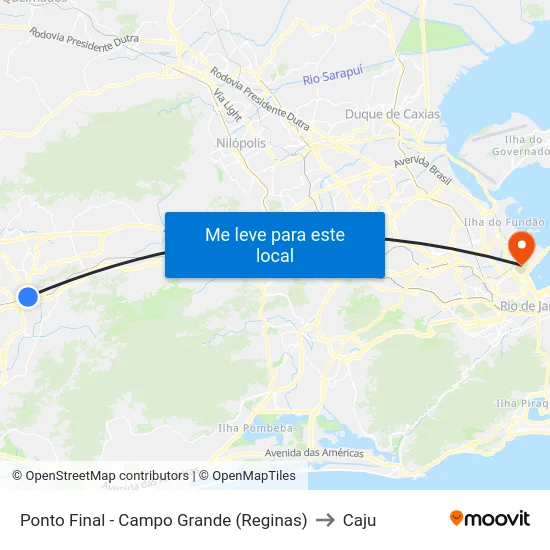 Ponto Final - Campo Grande (Reginas) to Caju map