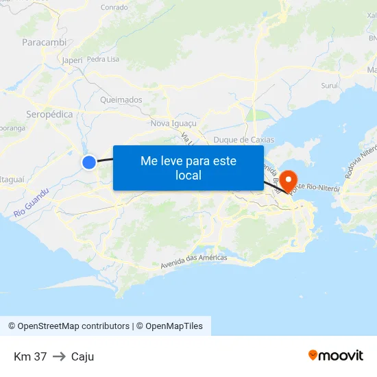 Km 37 to Caju map