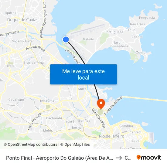 Ponto Final - Aeroporto Do Galeão (Área De Apoio) to Caju map