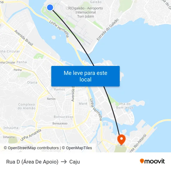 Rua D (Área De Apoio) to Caju map