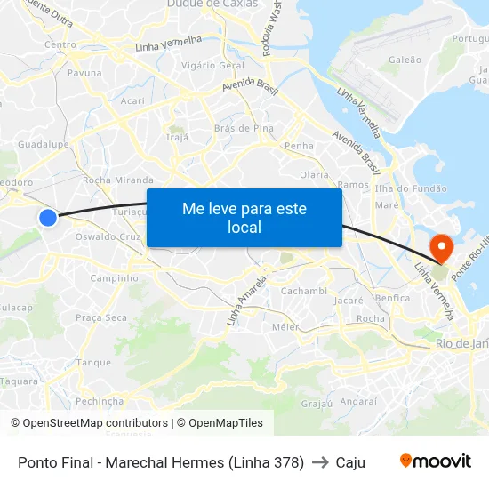 Ponto Final - Marechal Hermes (Linha 378) to Caju map