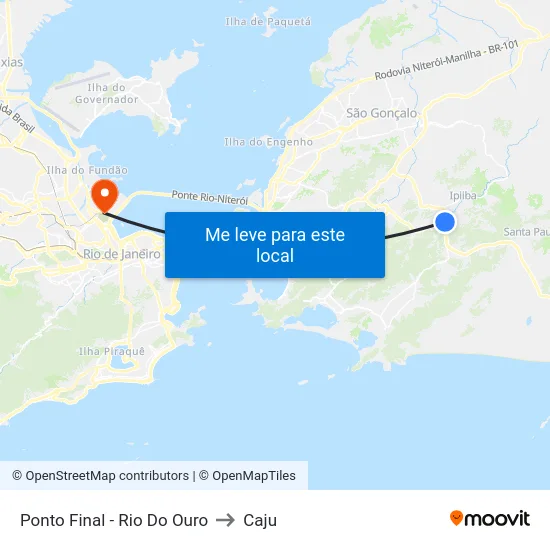 Ponto Final - Rio Do Ouro to Caju map