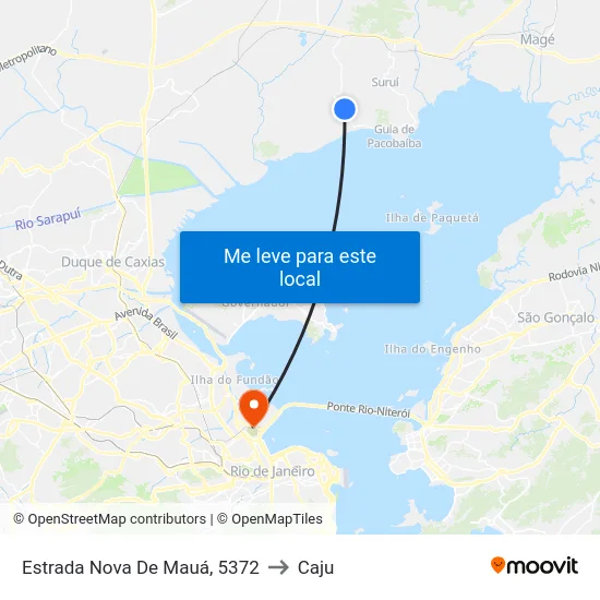 Estrada Nova De Mauá, 5372 to Caju map