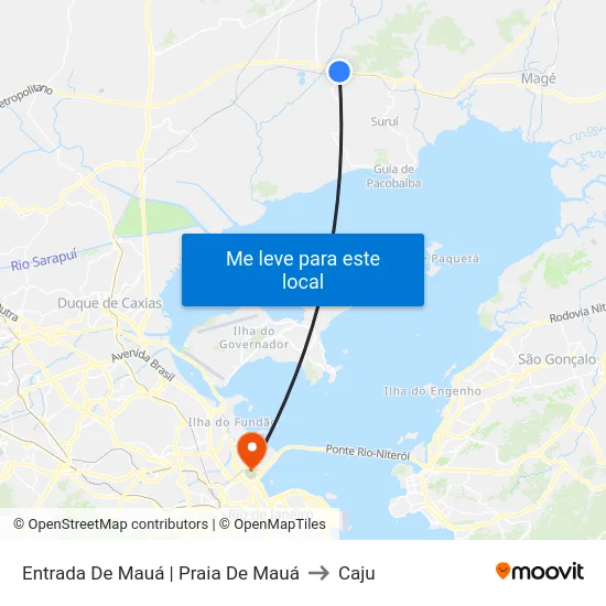 Entrada De Mauá | Praia De Mauá to Caju map