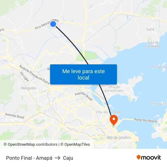 Ponto Final - Amapá to Caju map