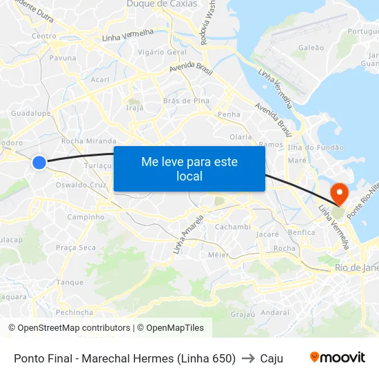 Ponto Final - Marechal Hermes (Linha 650) to Caju map