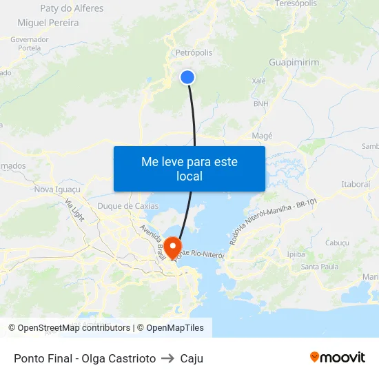 Ponto Final - Olga Castrioto to Caju map