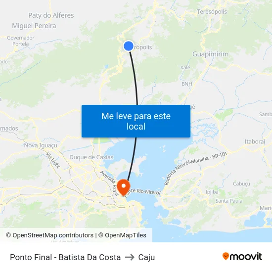 Ponto Final - Batista Da Costa to Caju map