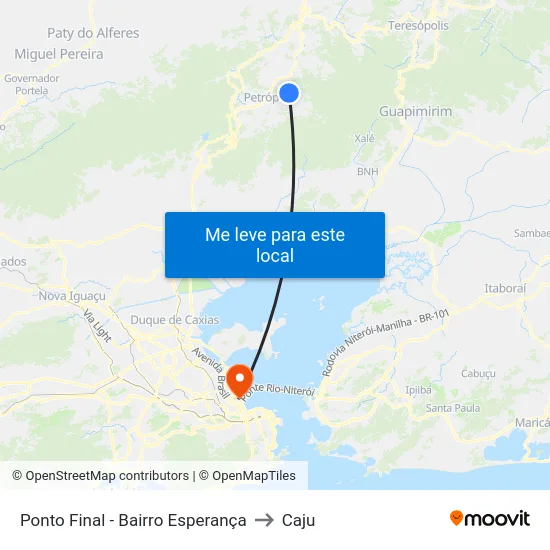 Ponto Final - Bairro Esperança to Caju map