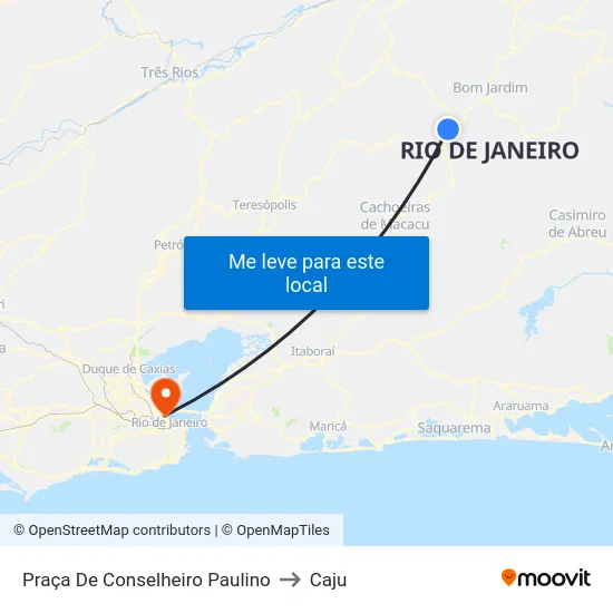 Praça De Conselheiro Paulino to Caju map