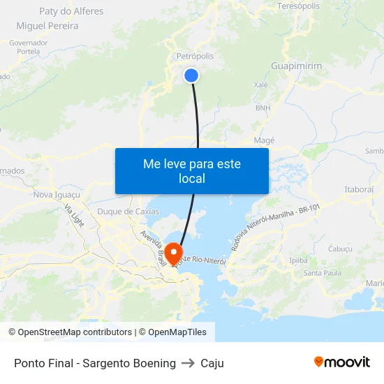 Ponto Final - Sargento Boening to Caju map