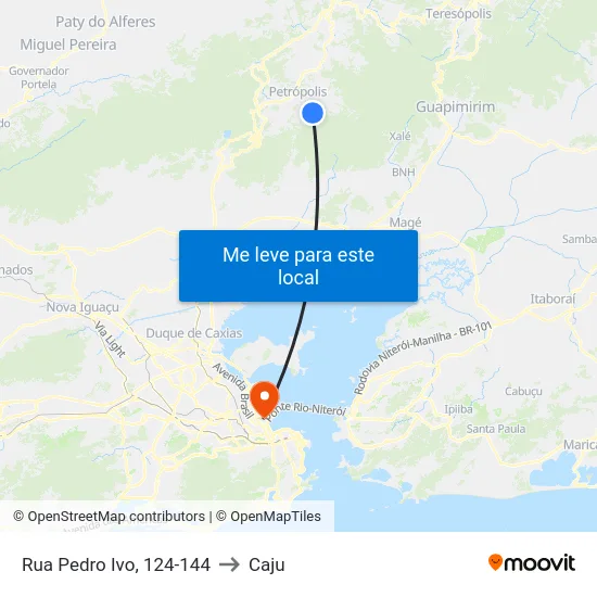 Rua Pedro Ivo, 124-144 to Caju map