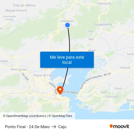 Ponto Final - 24 De Maio to Caju map