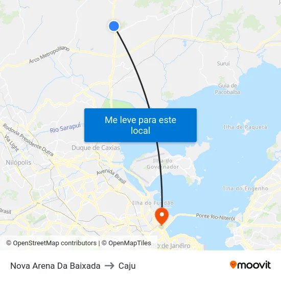 Nova Arena Da Baixada to Caju map
