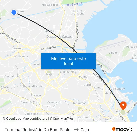 Terminal Rodoviário Do Bom Pastor to Caju map