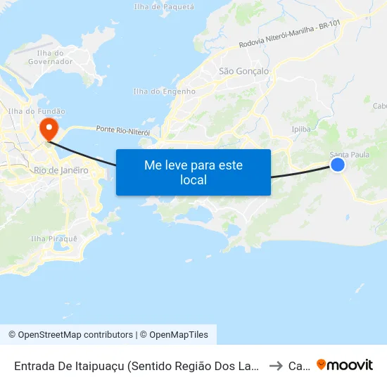 Entrada De Itaipuaçu (Sentido Região Dos Lagos) to Caju map