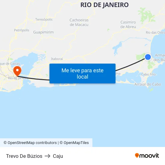 Trevo De Búzios to Caju map