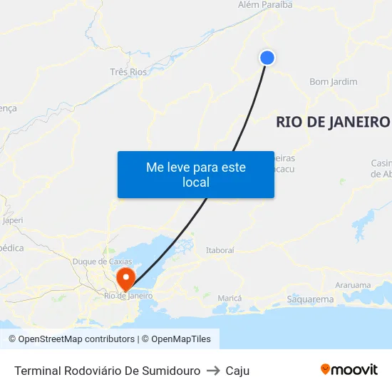 Terminal Rodoviário De Sumidouro to Caju map