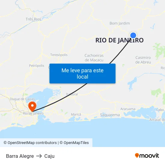 Barra Alegre to Caju map
