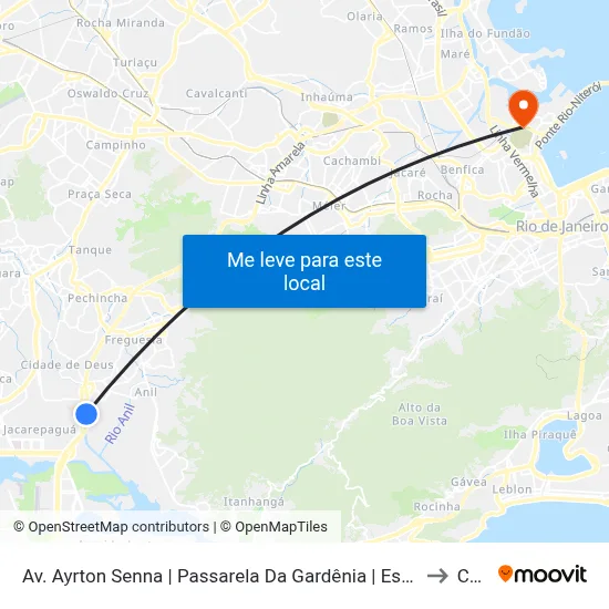 Av. Ayrton Senna | Passarela Da Gardênia | Espaço Hall to Caju map