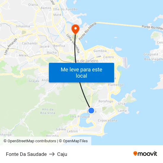 Fonte Da Saudade to Caju map