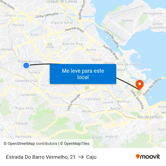 Estrada Do Barro Vermelho, 21 to Caju map