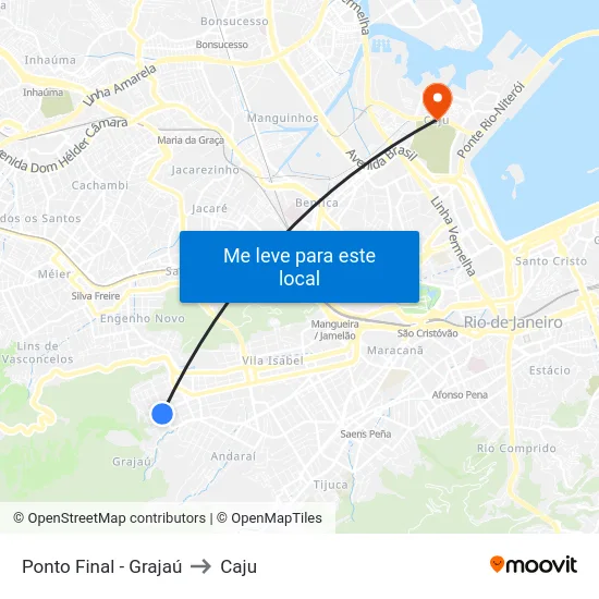 Ponto Final - Grajaú to Caju map