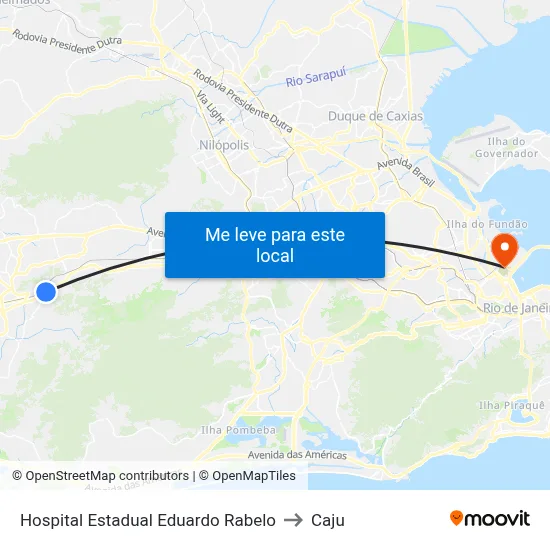 Hospital Estadual Eduardo Rabelo to Caju map