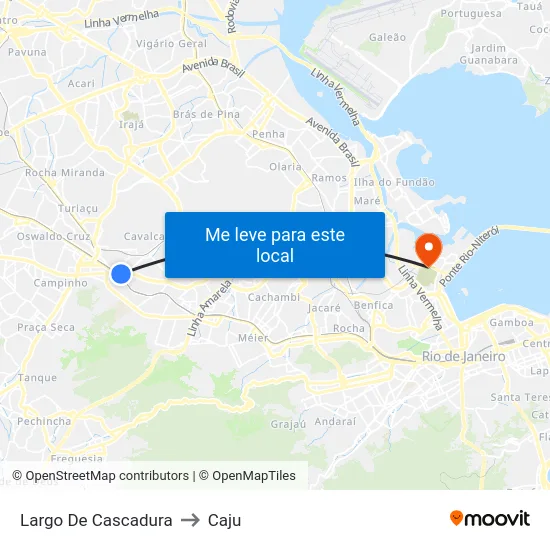 Largo De Cascadura to Caju map