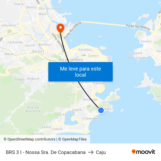 BRS 3 I - Nossa Sra. De Copacabana to Caju map