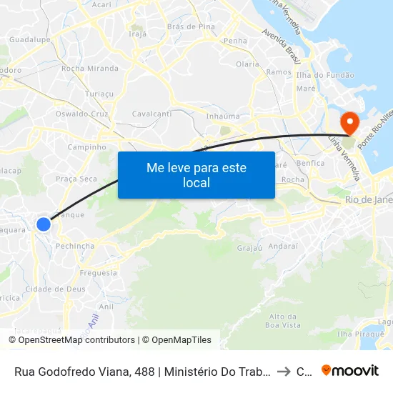 Rua Godofredo Viana, 488 | Ministério Do Trabalho Taquara to Caju map