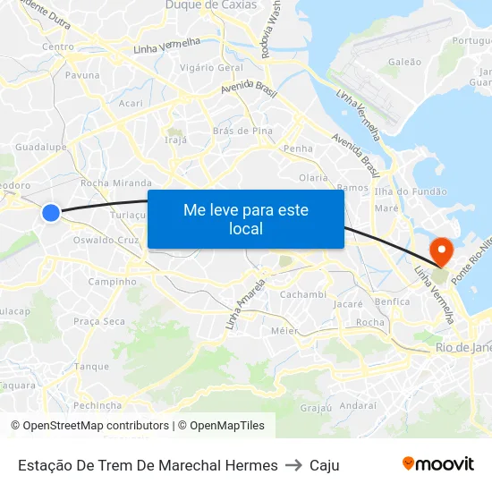 Estação De Trem De Marechal Hermes to Caju map