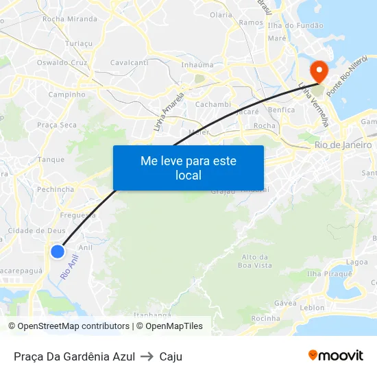Praça Da Gardênia Azul to Caju map