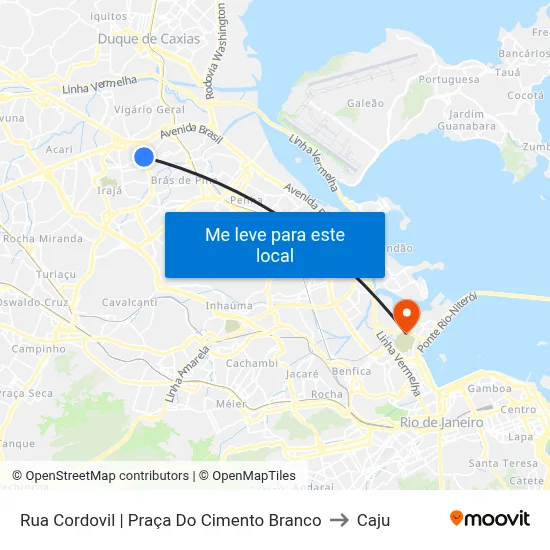 Rua Cordovil | Praça Do Cimento Branco to Caju map