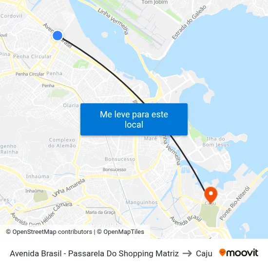 Avenida Brasil - Passarela Do Shopping Matriz to Caju map