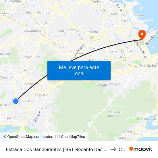 Estrada Dos Bandeirantes | BRT Recanto Das Palmeiras to Caju map