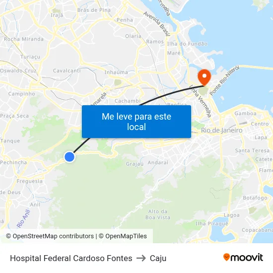Hospital Federal Cardoso Fontes to Caju map