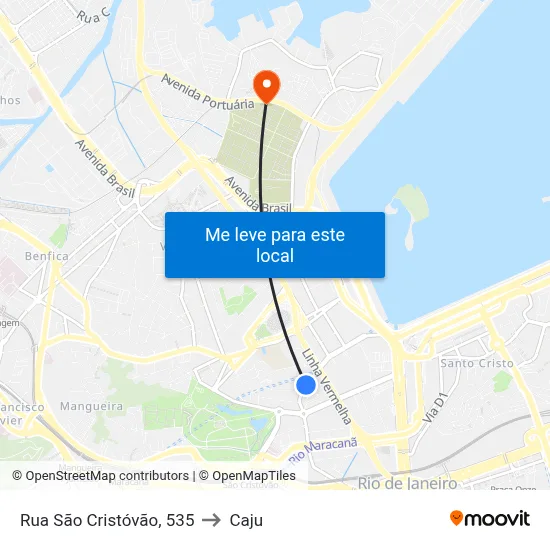 Rua São Cristóvão, 535 to Caju map