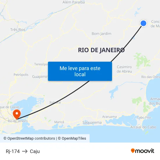 Rj-174 to Caju map