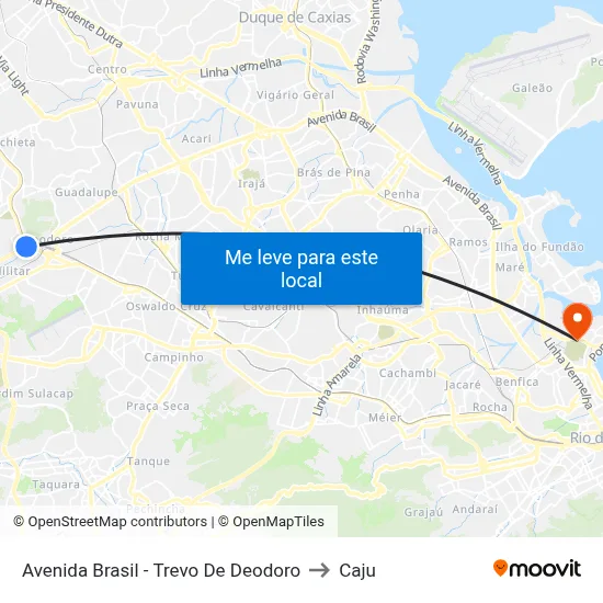 Avenida Brasil - Trevo De Deodoro to Caju map