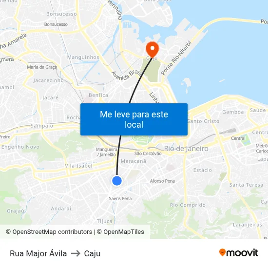 Rua Major Ávila to Caju map