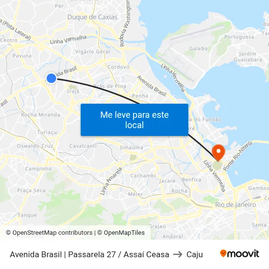 Avenida Brasil | Passarela 27 / Assaí Ceasa to Caju map