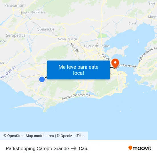 Parkshopping Campo Grande to Caju map