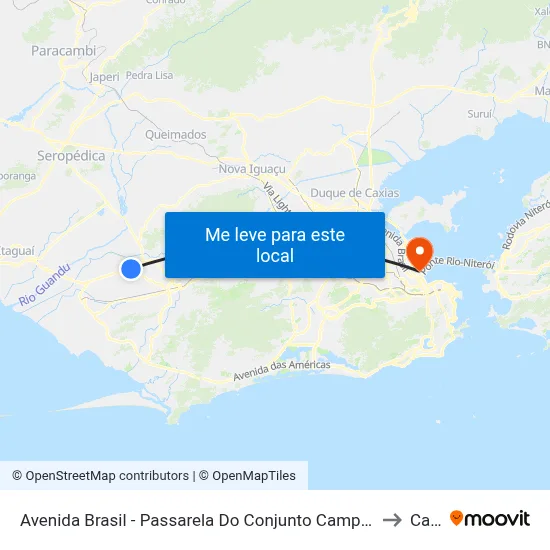 Avenida Brasil - Passarela Do Conjunto Campinho to Caju map