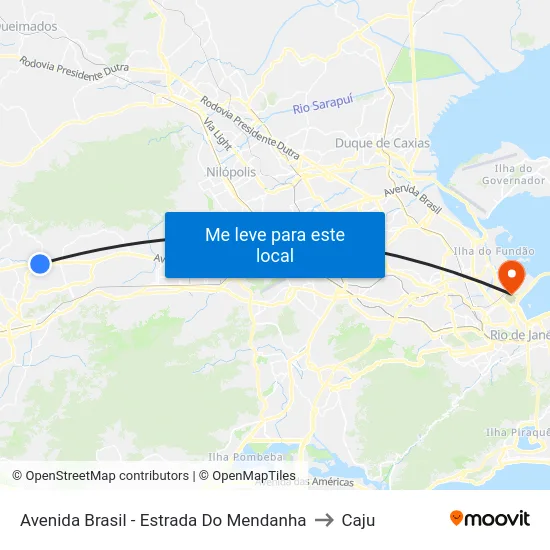 Avenida Brasil - Estrada Do Mendanha to Caju map