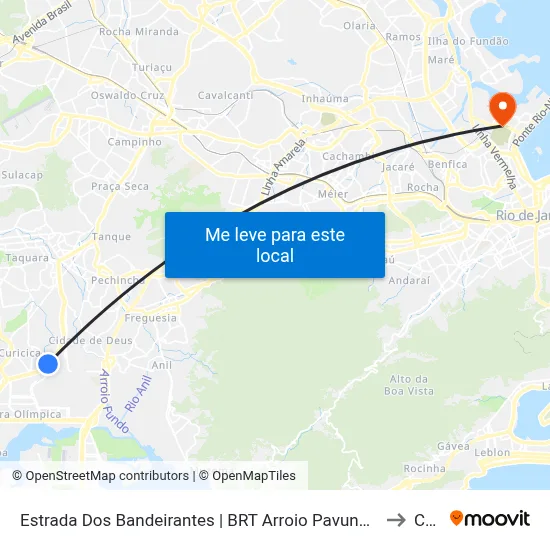 Estrada Dos Bandeirantes | BRT Arroio Pavuna | Atacadão to Caju map
