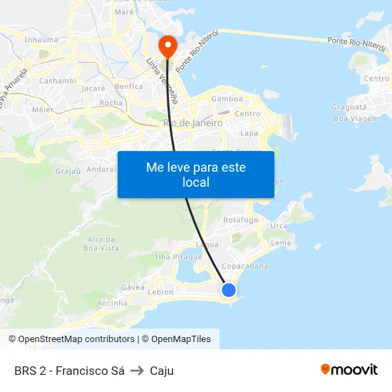 BRS 2 - Francisco Sá to Caju map